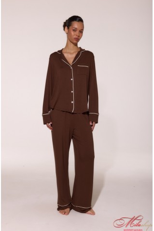 Комплект піжами з кантами з віскози Luna LP-057